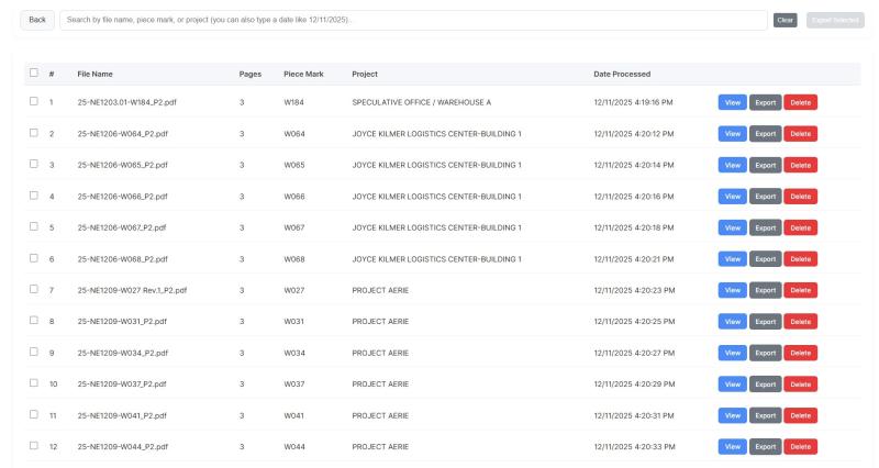 Northeast Precast processing history